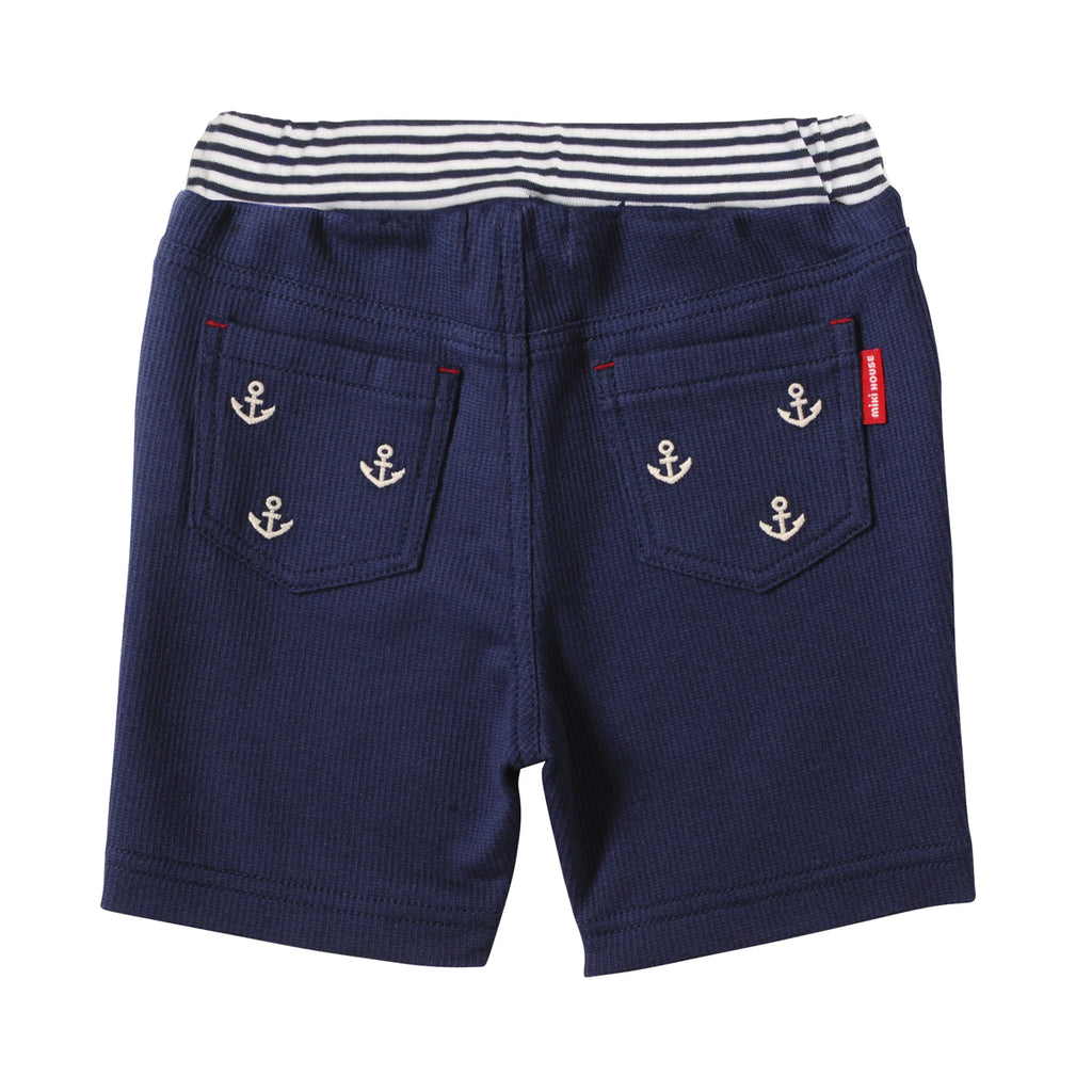 SHORT EN COTON BLEU MARINE