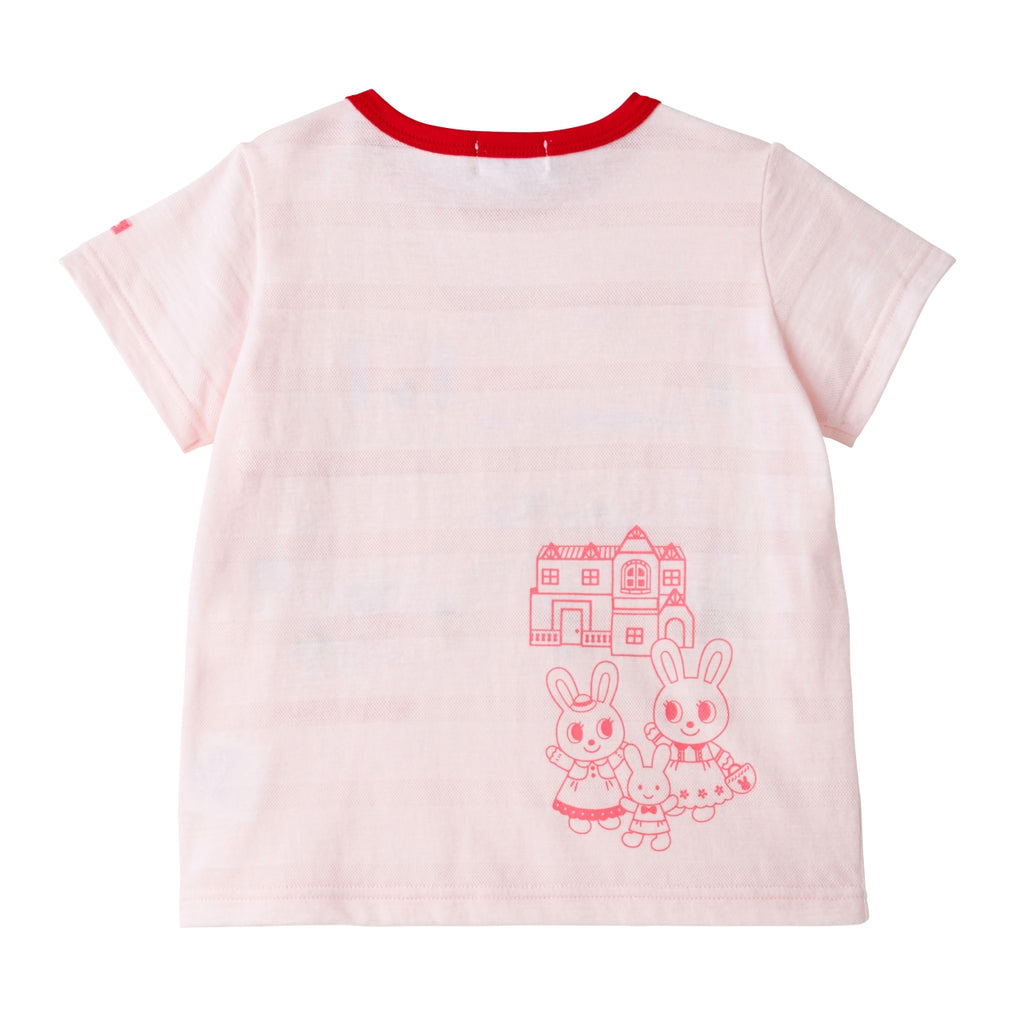 T-SHIRT ROSE IMPRIMÉ FAMILLE USAKO