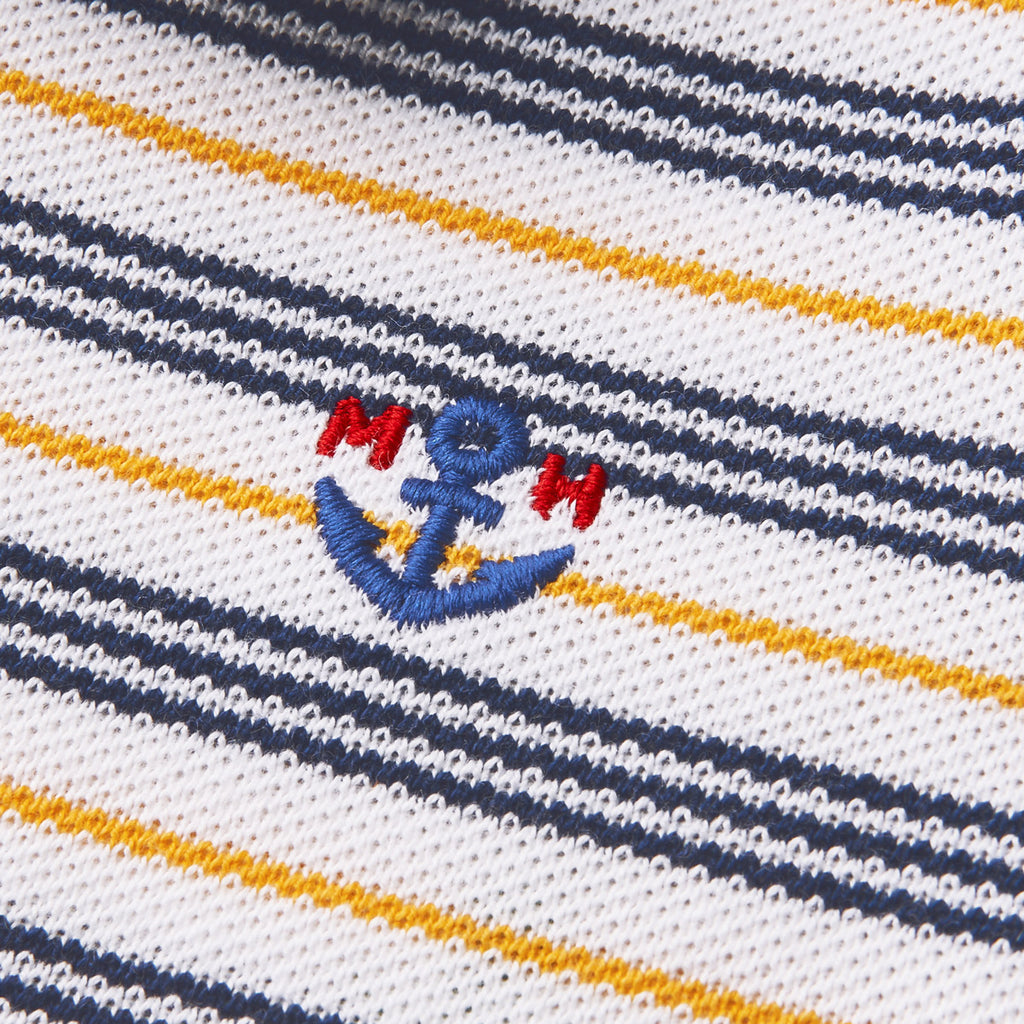 POLO BLEU À BRODERIES MARIN