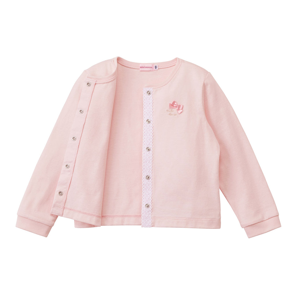 CARDIGAN EN COTON ROSE