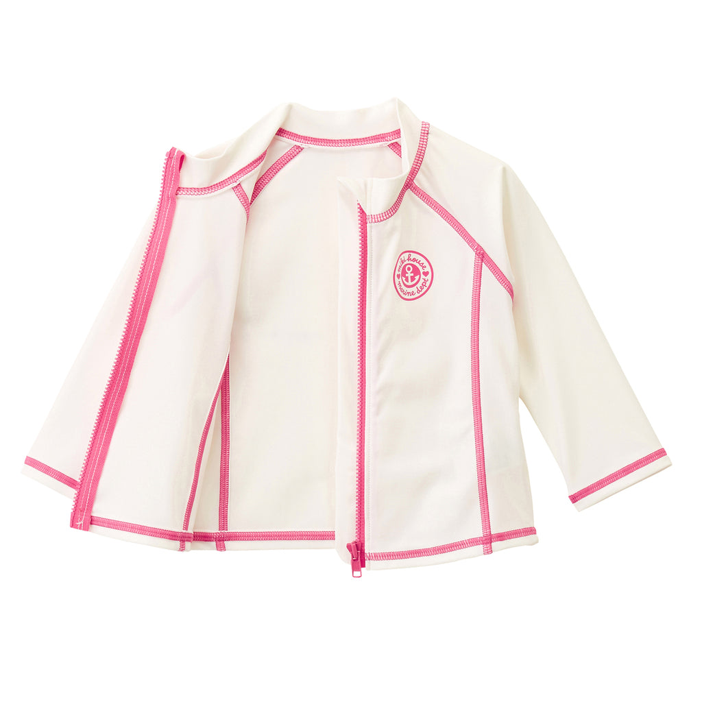 VESTE ANTI UV AQUATIQUE BLANCHE & ROSE