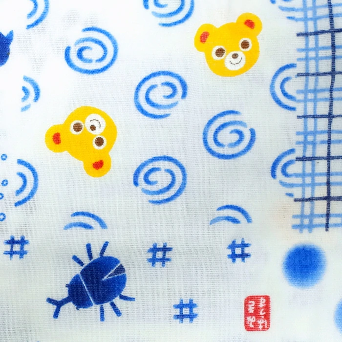 WHITE JINBEI WITH COLORFUL PATTERNS