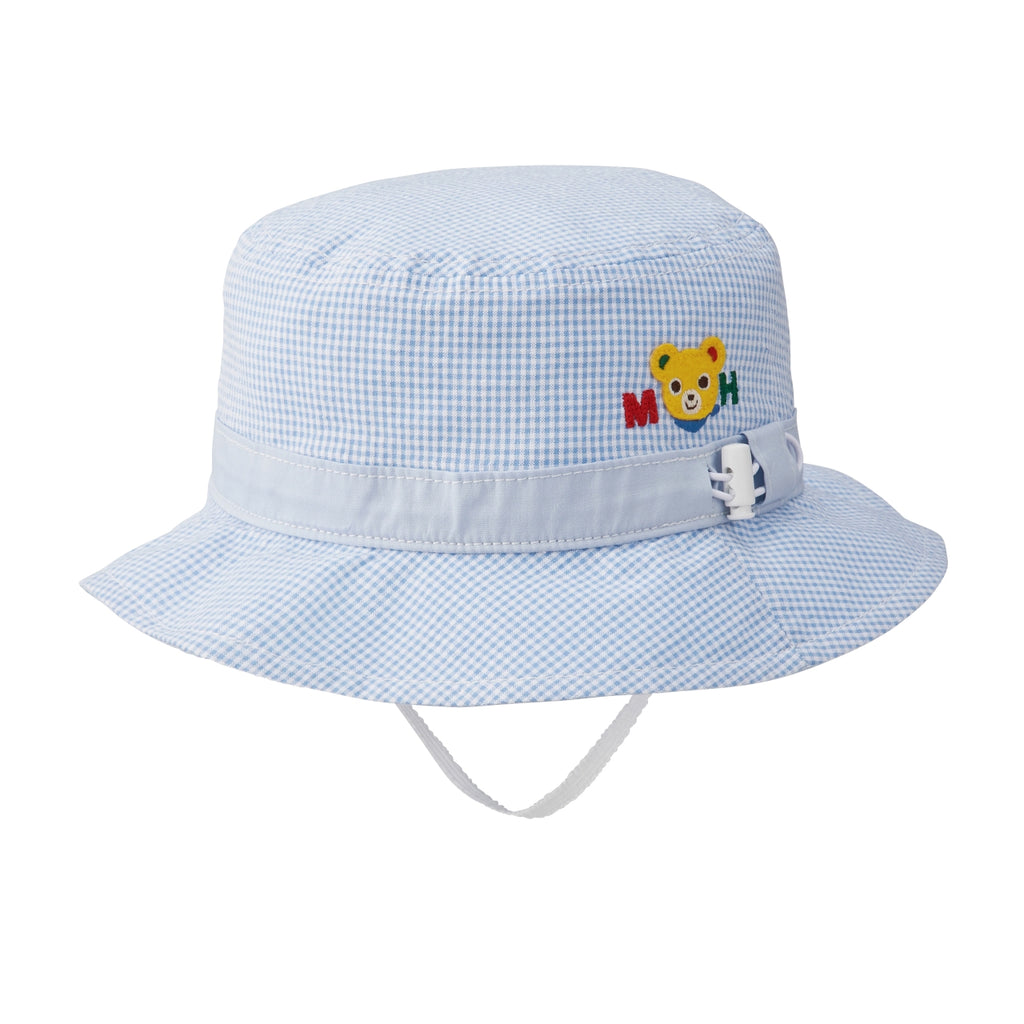 BLUE GINGHAM HAT WITH PUCCI EMBROIDERY