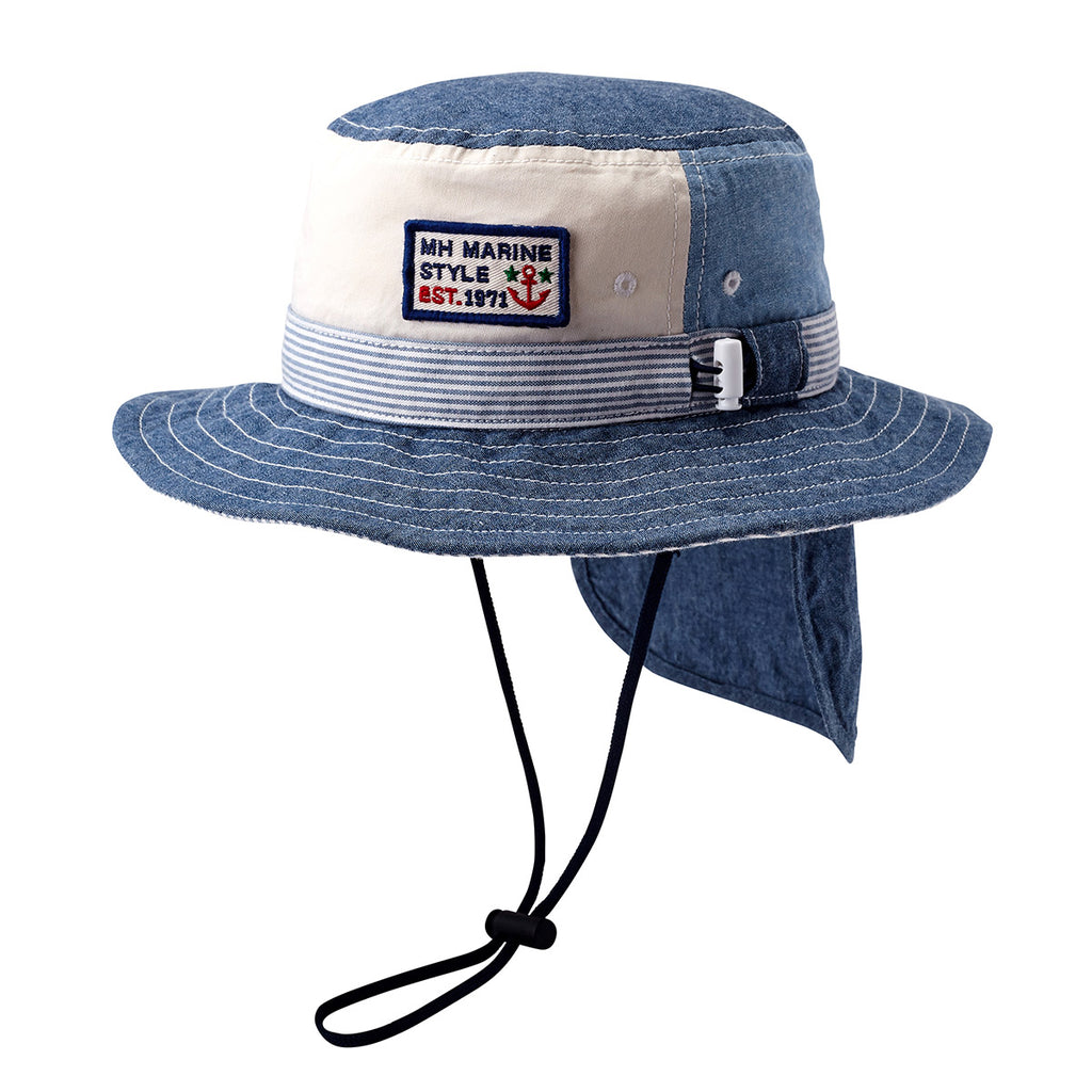 CHAPEAU PROTÈGE-NUQUE COTON BLEU MARINE