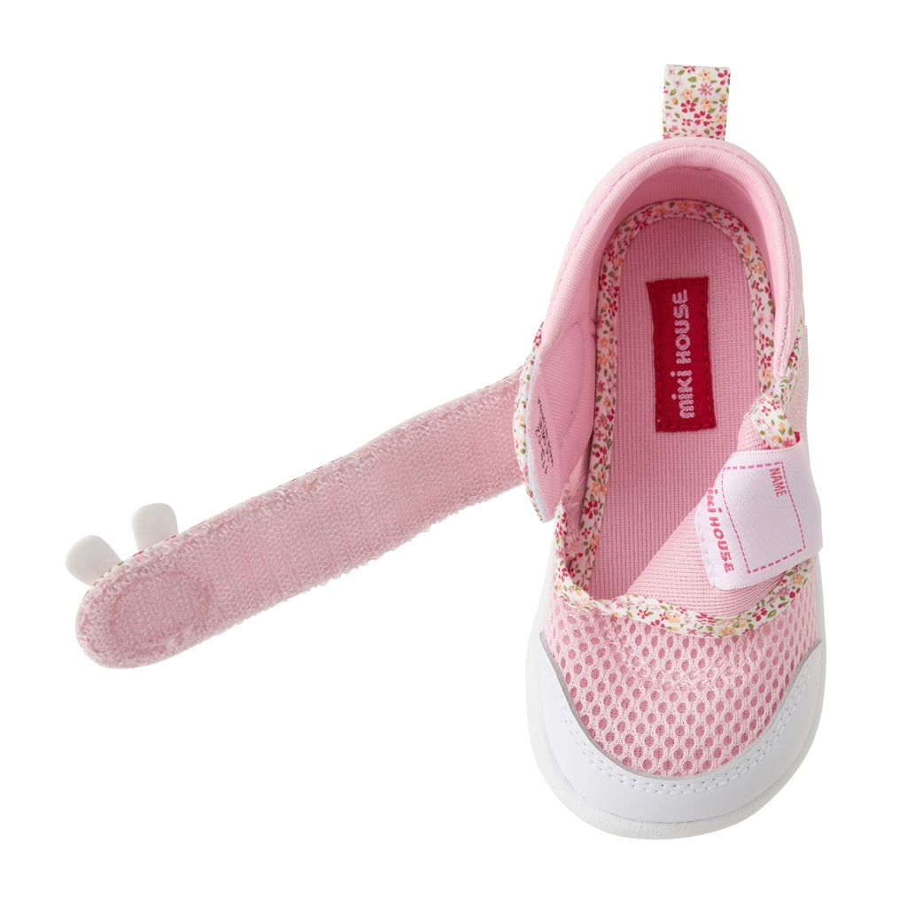 SANDALES ROSES À VELCRO MOTIF FLORAL