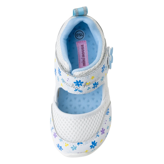 CHILDREN'S WHITE FLOWER CLOSED VELCRO SANDALS