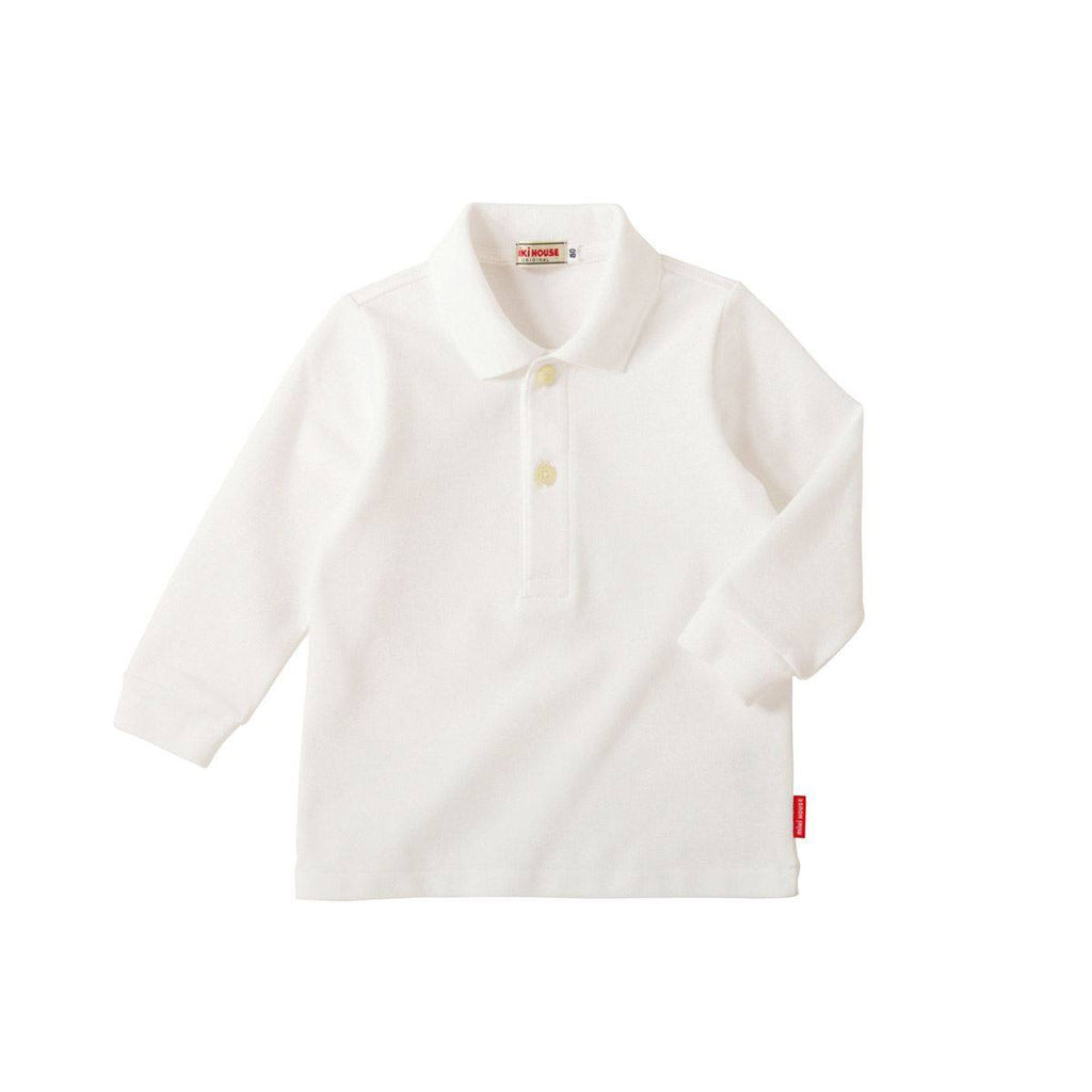 POLO MANCHES LONGUES EN COTON BLANC