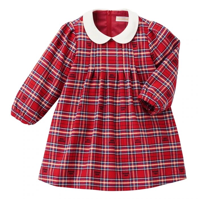 MIKI HOUSE RED CHECKED DRESS