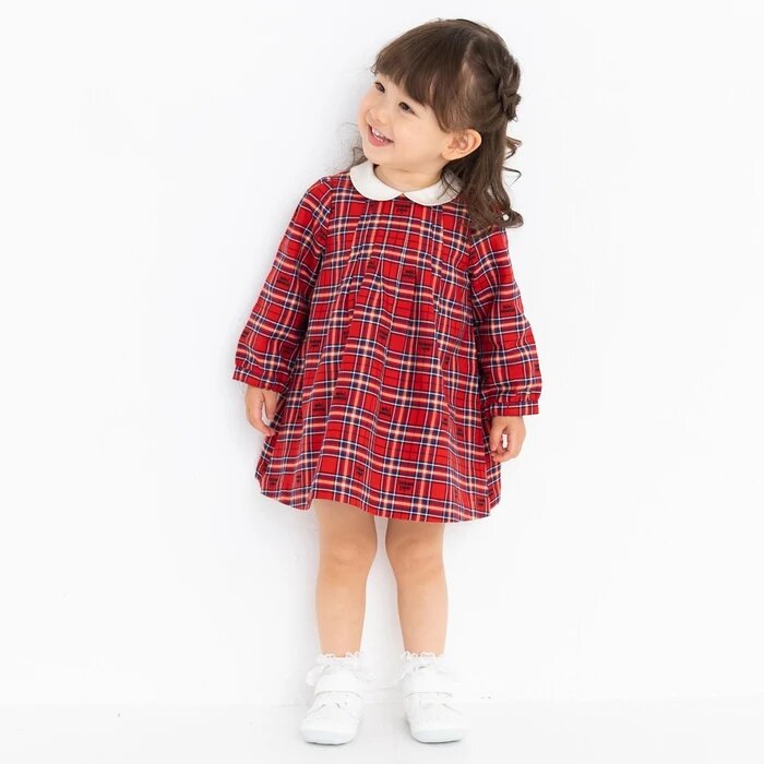 MIKI HOUSE RED CHECKED DRESS