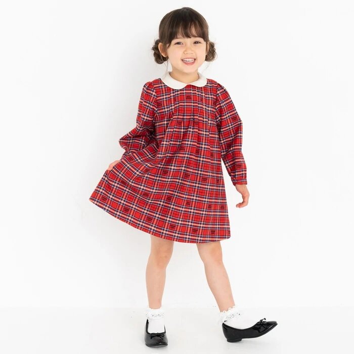 MIKI HOUSE RED CHECKED DRESS