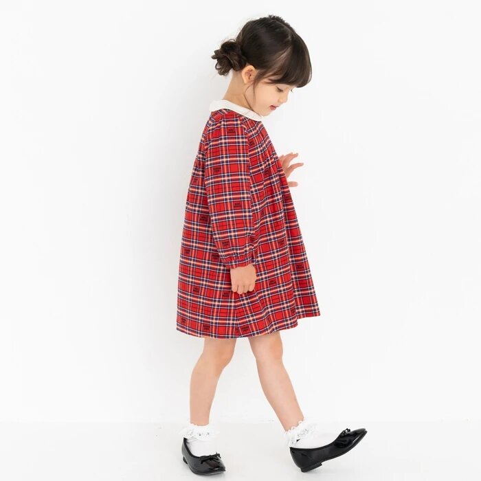 MIKI HOUSE RED CHECKED DRESS