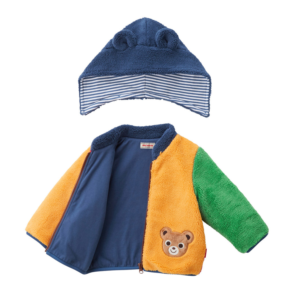 MIKI HOUSE TRICOLOR HOODED SWEATSHIRT