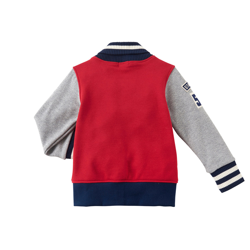 VESTE ESPRIT BASEBALL EN COTON ROUGE MANCHES GRISES