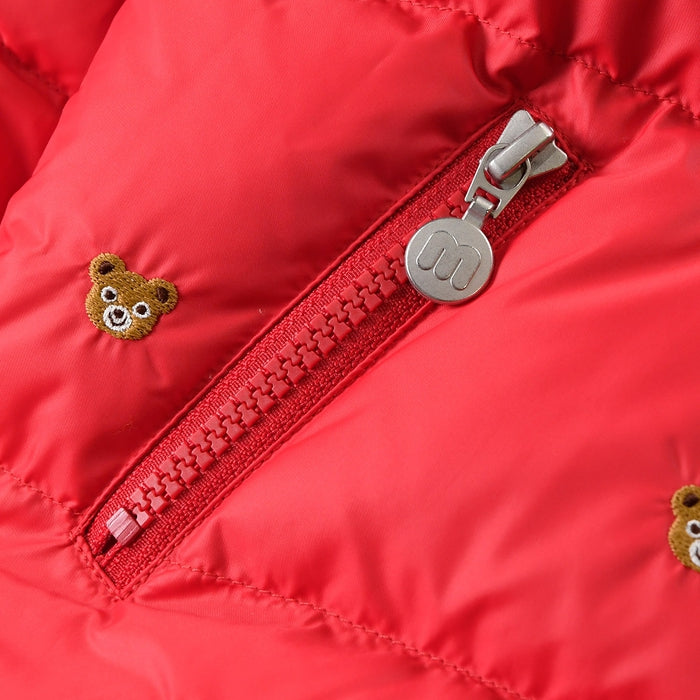 RED QUILTED DOWN JACKET