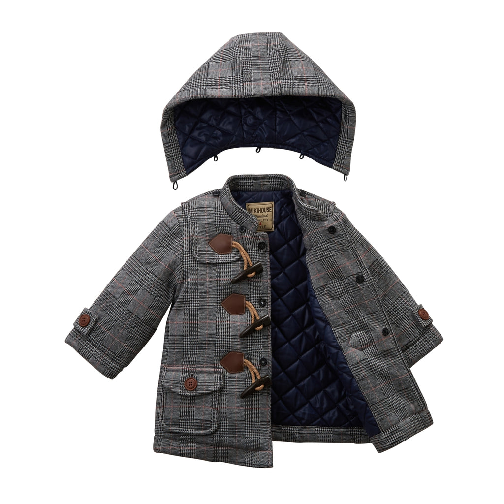 DUFFLE-COAT EN COTON GRIS