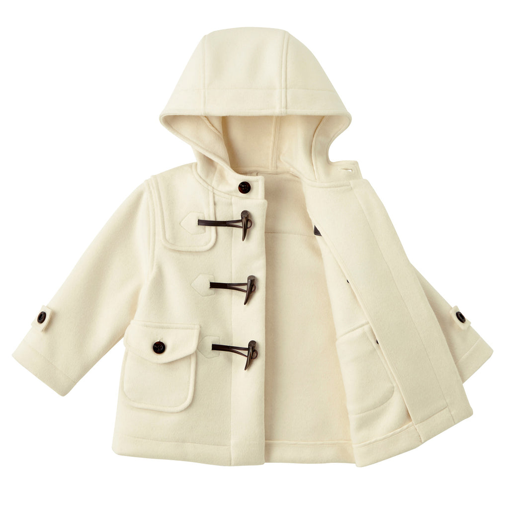 IVORY CASHMERE DUFFLE-COAT