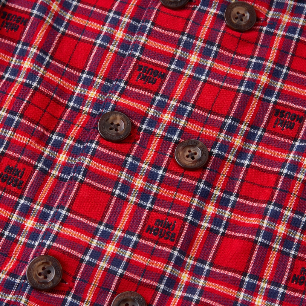 CHEMISE-VAREUSE À CARREAUX ROUGE