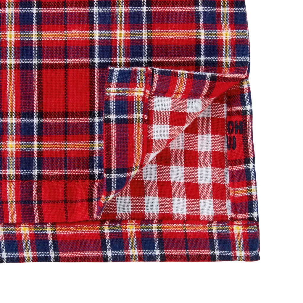CHEMISE-VAREUSE À CARREAUX ROUGE