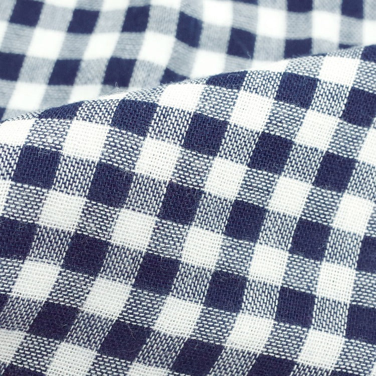 NAVY BLUE COTTON CHECK SHIRT