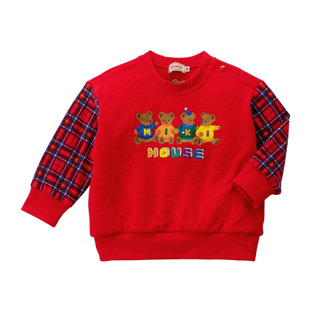 SWEAT SHIRT BEAR MIKI HOUSE ROUGE