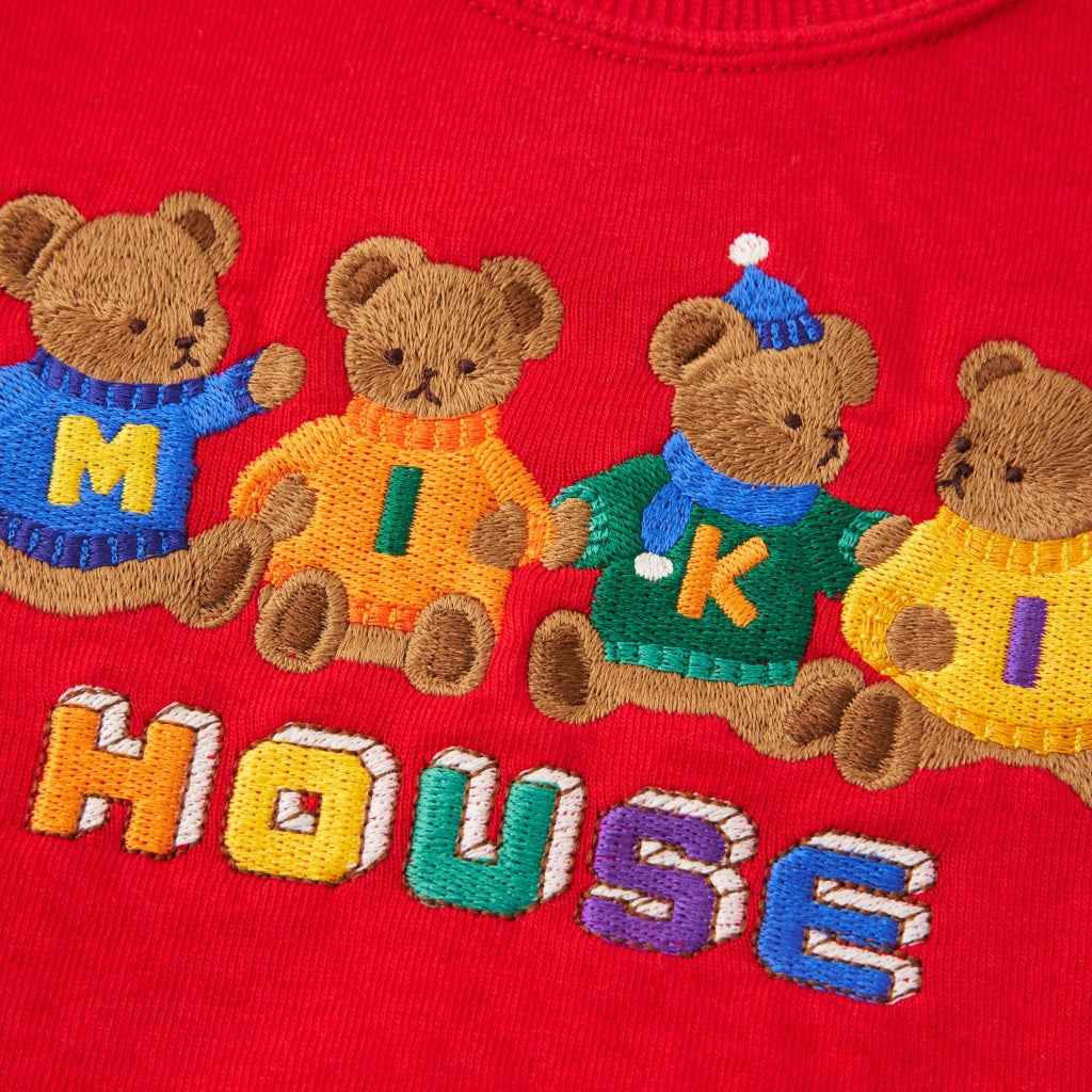 SWEAT SHIRT BEAR MIKI HOUSE ROUGE