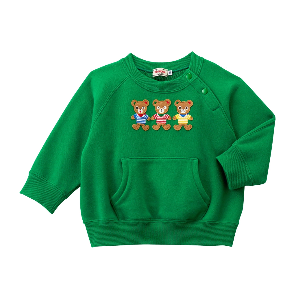 SWEATSHIRT VERT AUX TROIS OURSONS