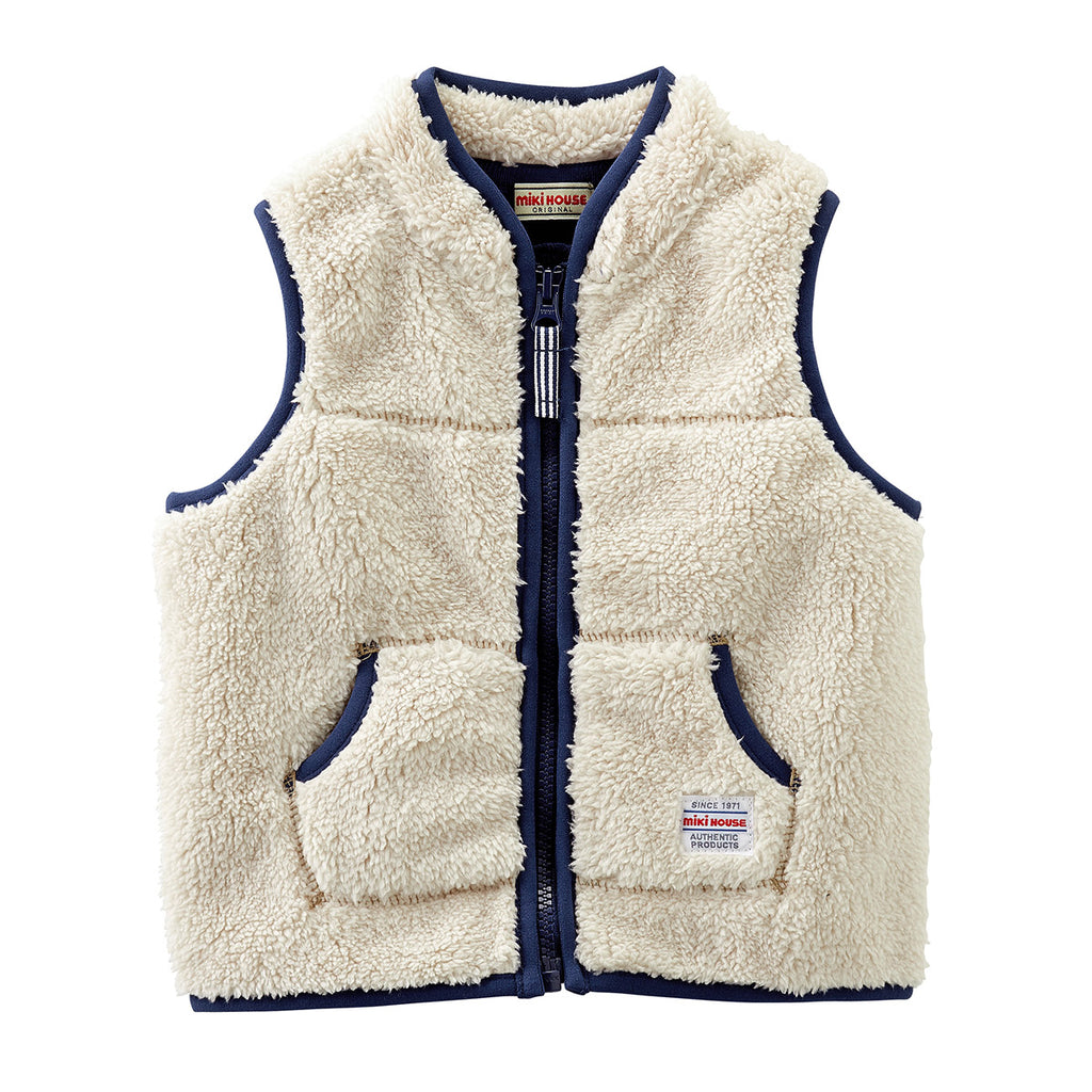 GILET EN LAINE POLAIRE BEIGE