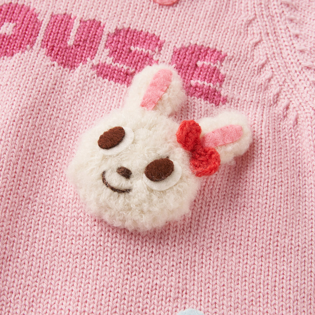 PINK WOOLEN SWEATER WITH 3D USAKO