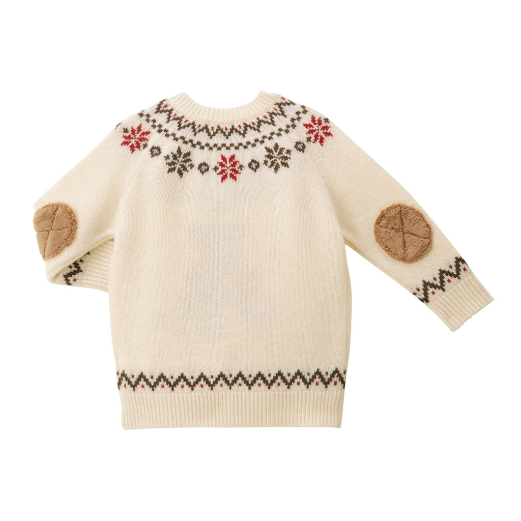 PULL EN LAINE BEIGE AVEC UN OURSON