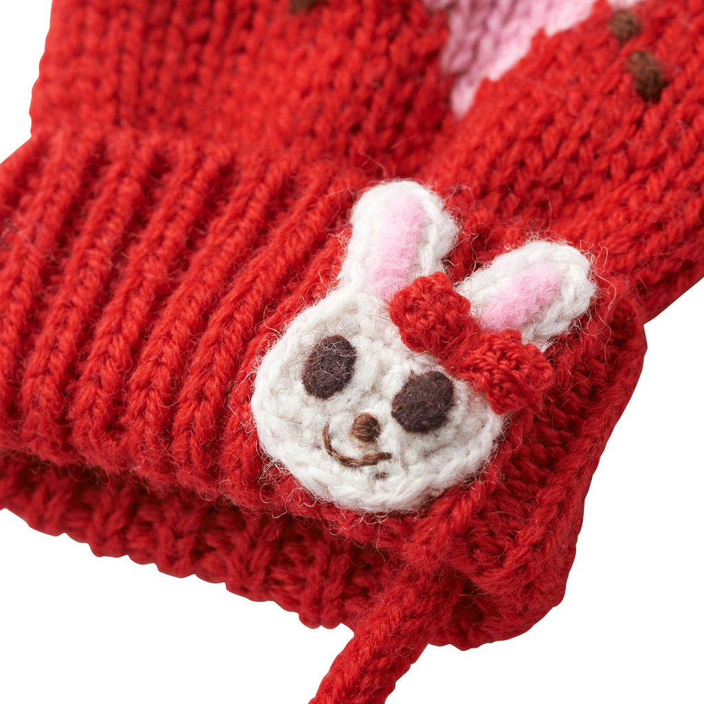 RED WOOL MITTENS