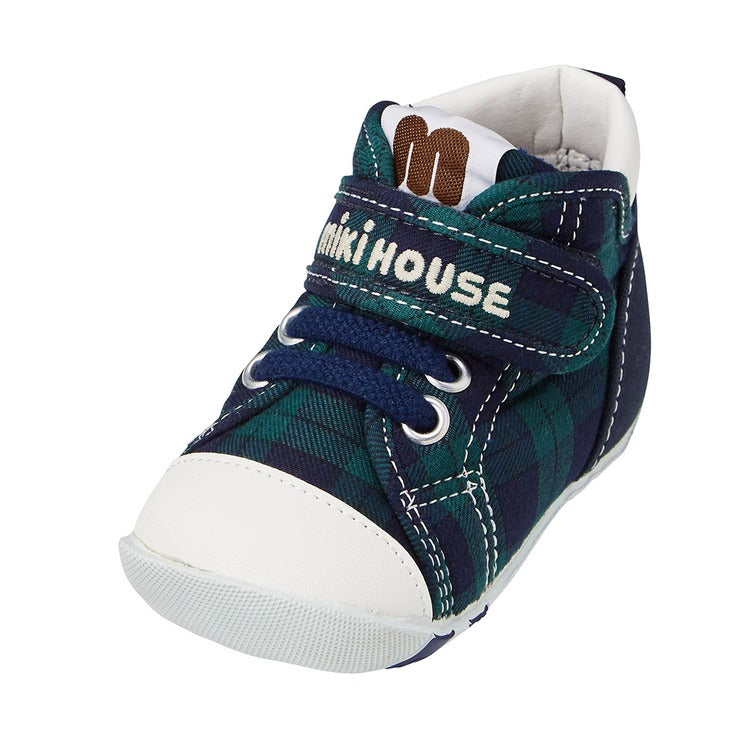 GREEN CHECK FIRST STEP SHOES