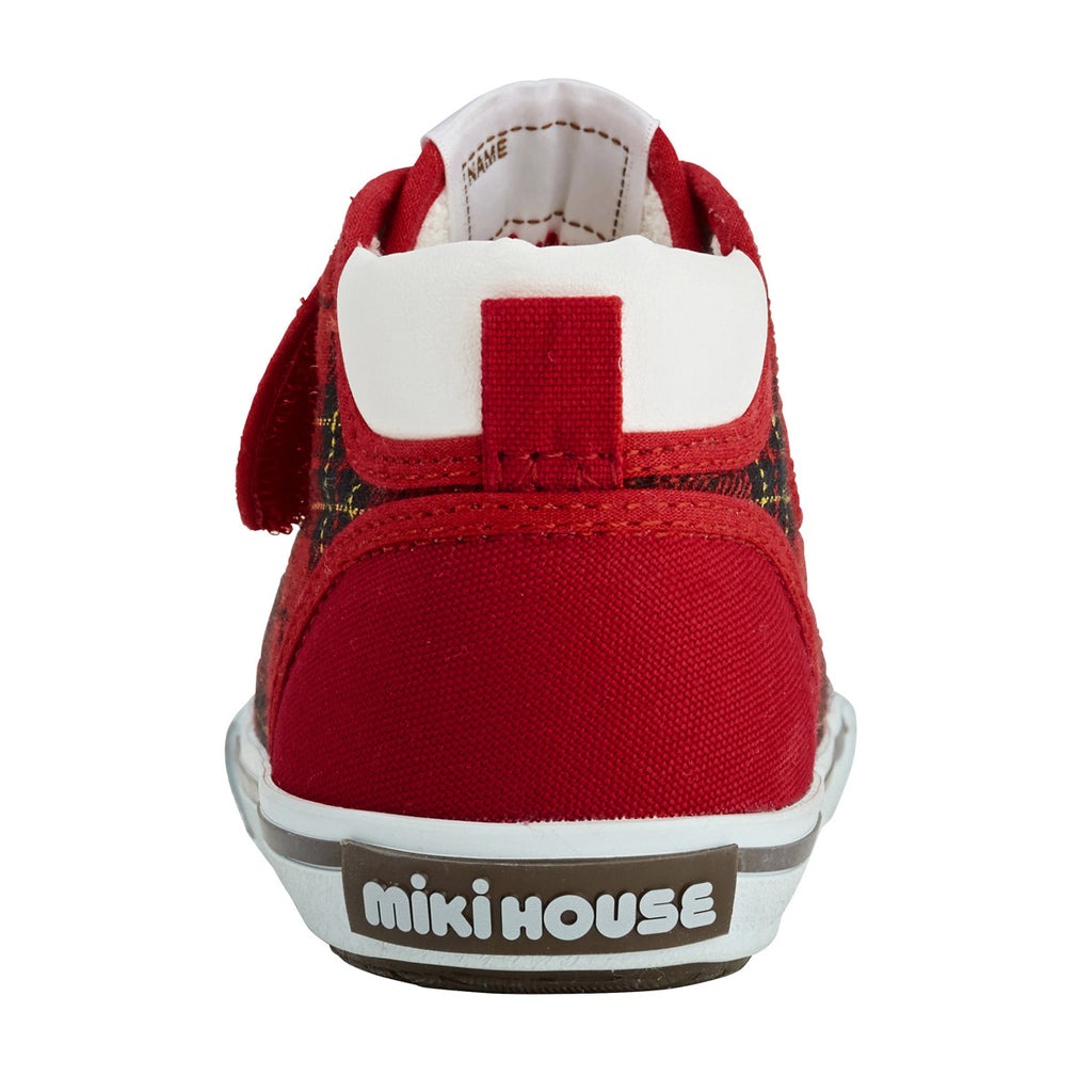 RED CHECK HIGH-TOP SHOES