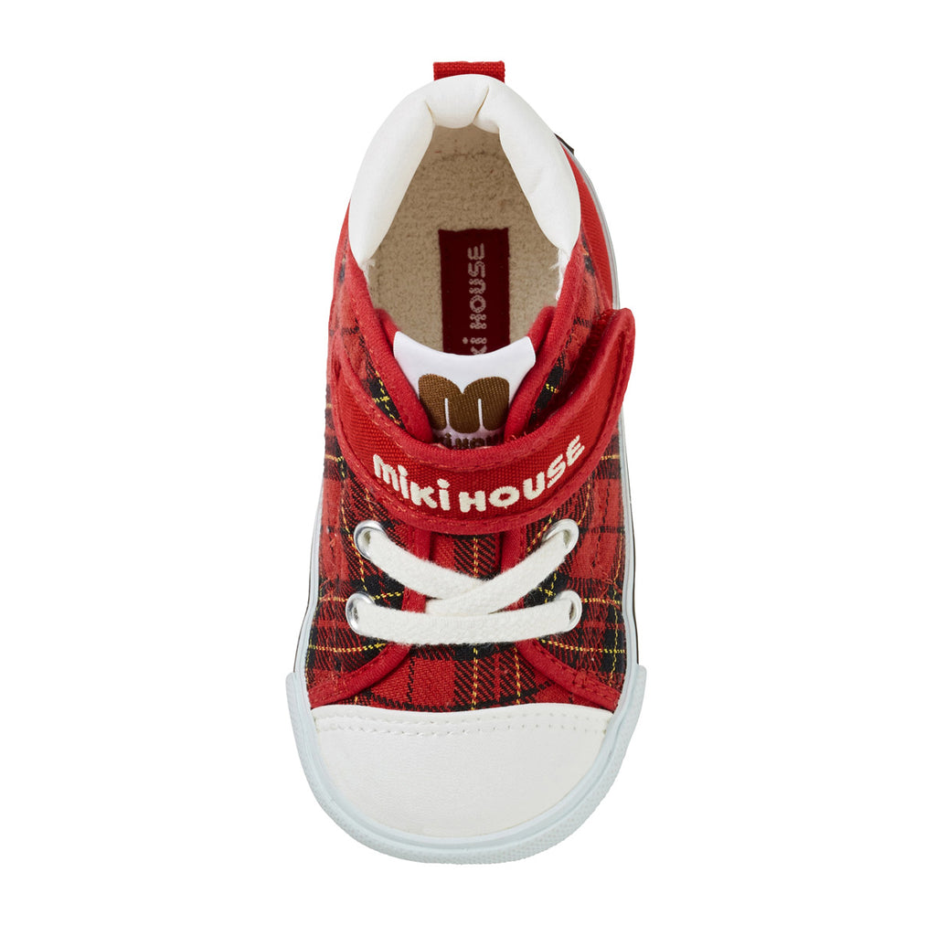 RED CHECK HIGH-TOP SHOES