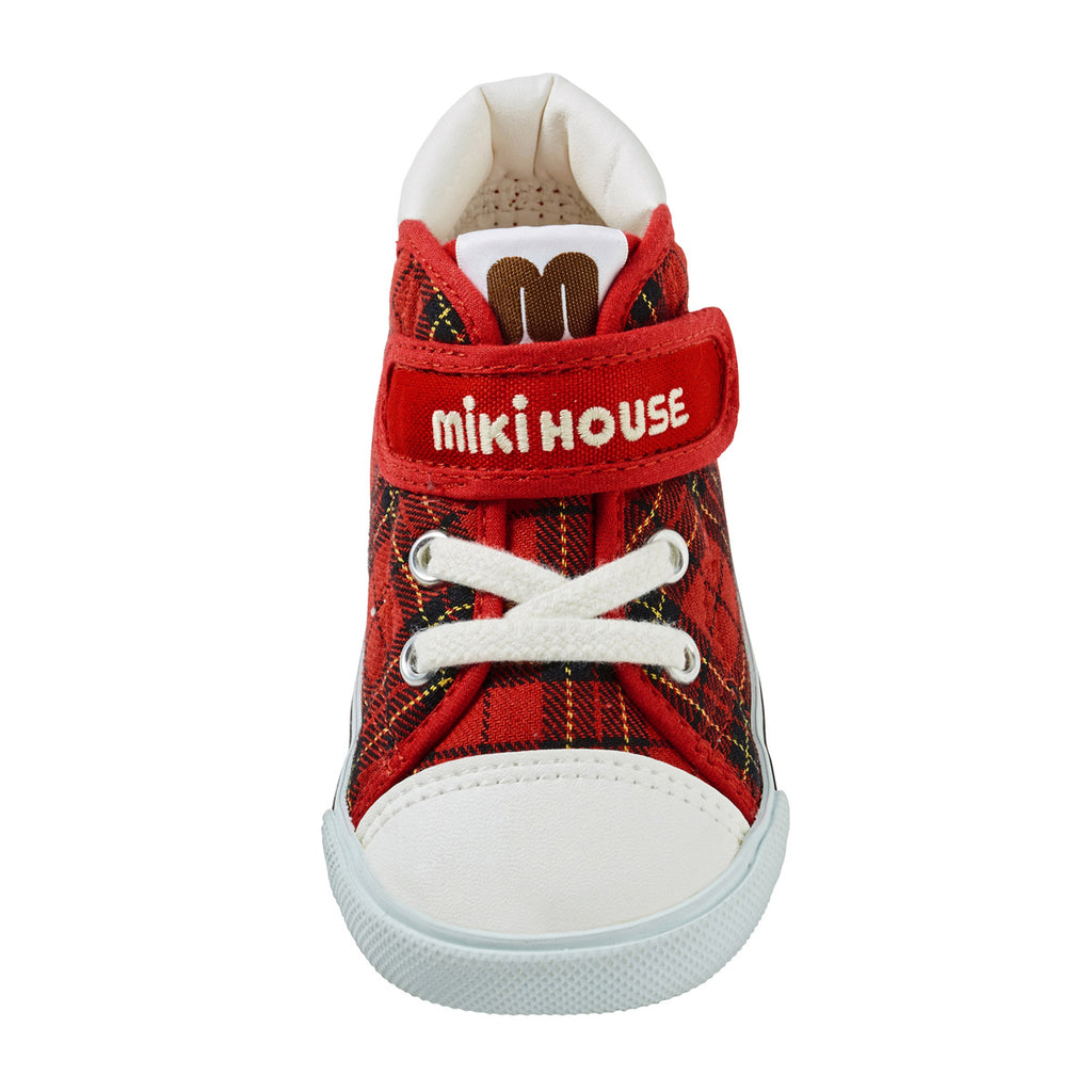 RED CHECK HIGH-TOP SHOES