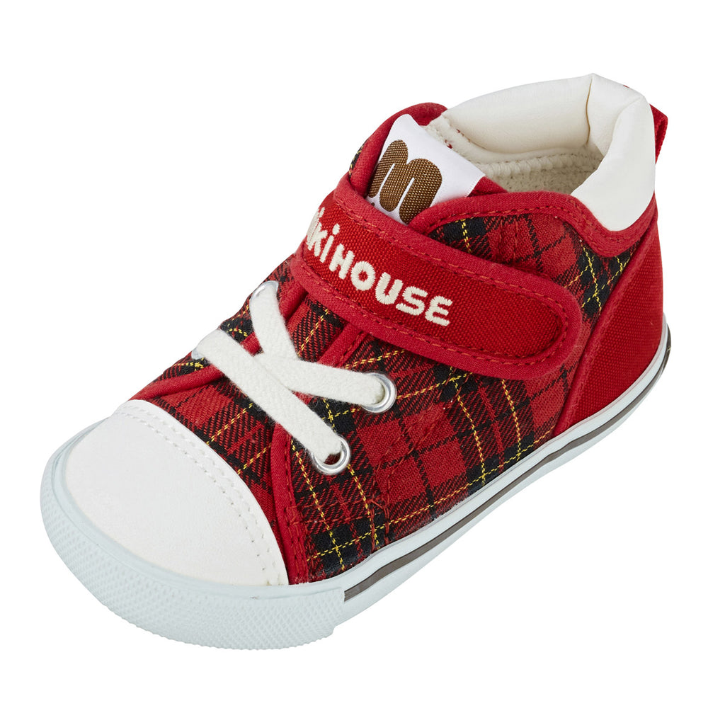 RED CHECK HIGH-TOP SHOES