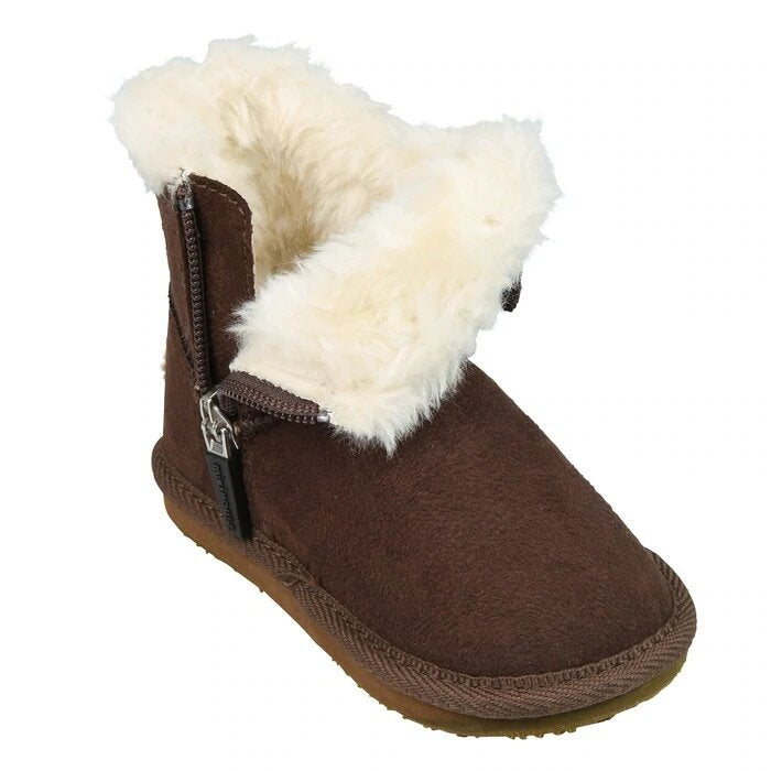 CHILDREN'S DARK BROWN FURRY BOOTS