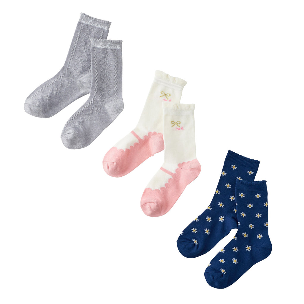 SET DE 3 PAIRES DE CHAUSSETTES HAUTES FILLE