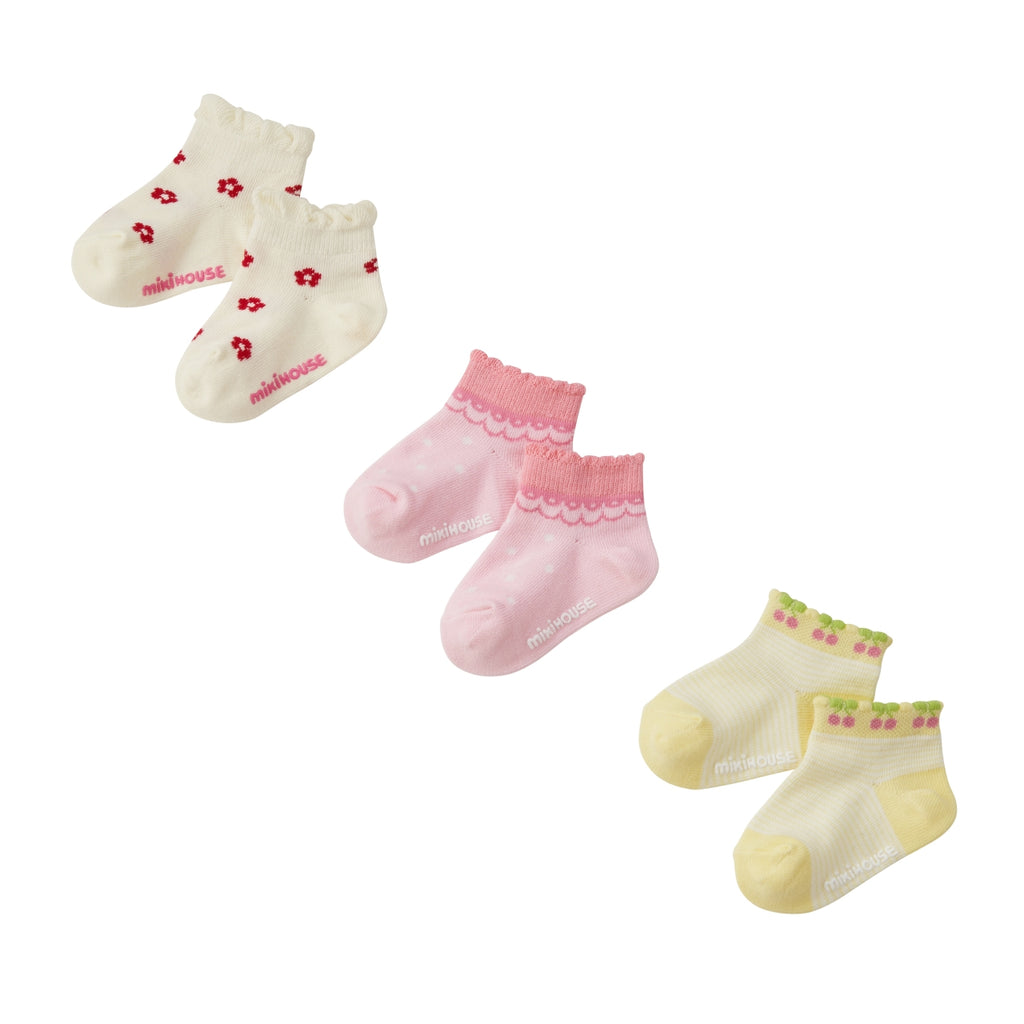 SET DE 3 PAIRES DE CHAUSSETTES ROSES