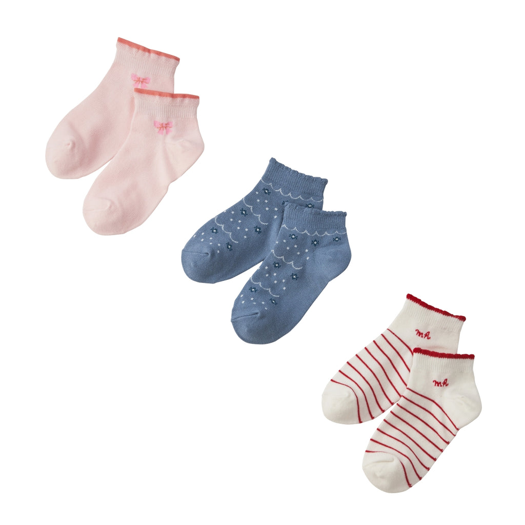 SET DE 3 PAIRES DE CHAUSSETTES FILLE À DÉTAILS