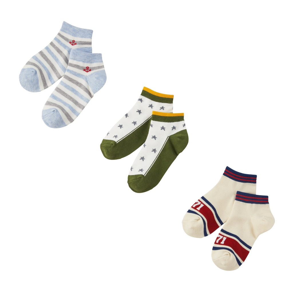 SET DE 3 PAIRES DE CHAUSSETTES GARÇON À DÉTAILS