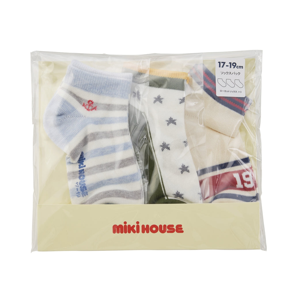 SET OF 3 PAIRS OF BOY SOCKS WITH DETAILS