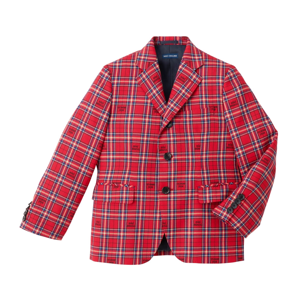ENSEMBLE DE COSTUME ROUGE À CARREAUX