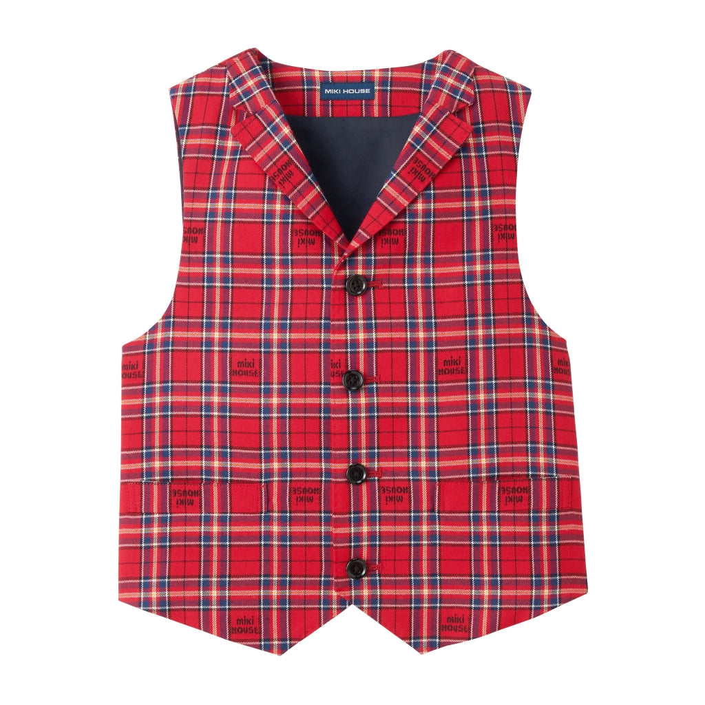 ENSEMBLE DE COSTUME ROUGE À CARREAUX
