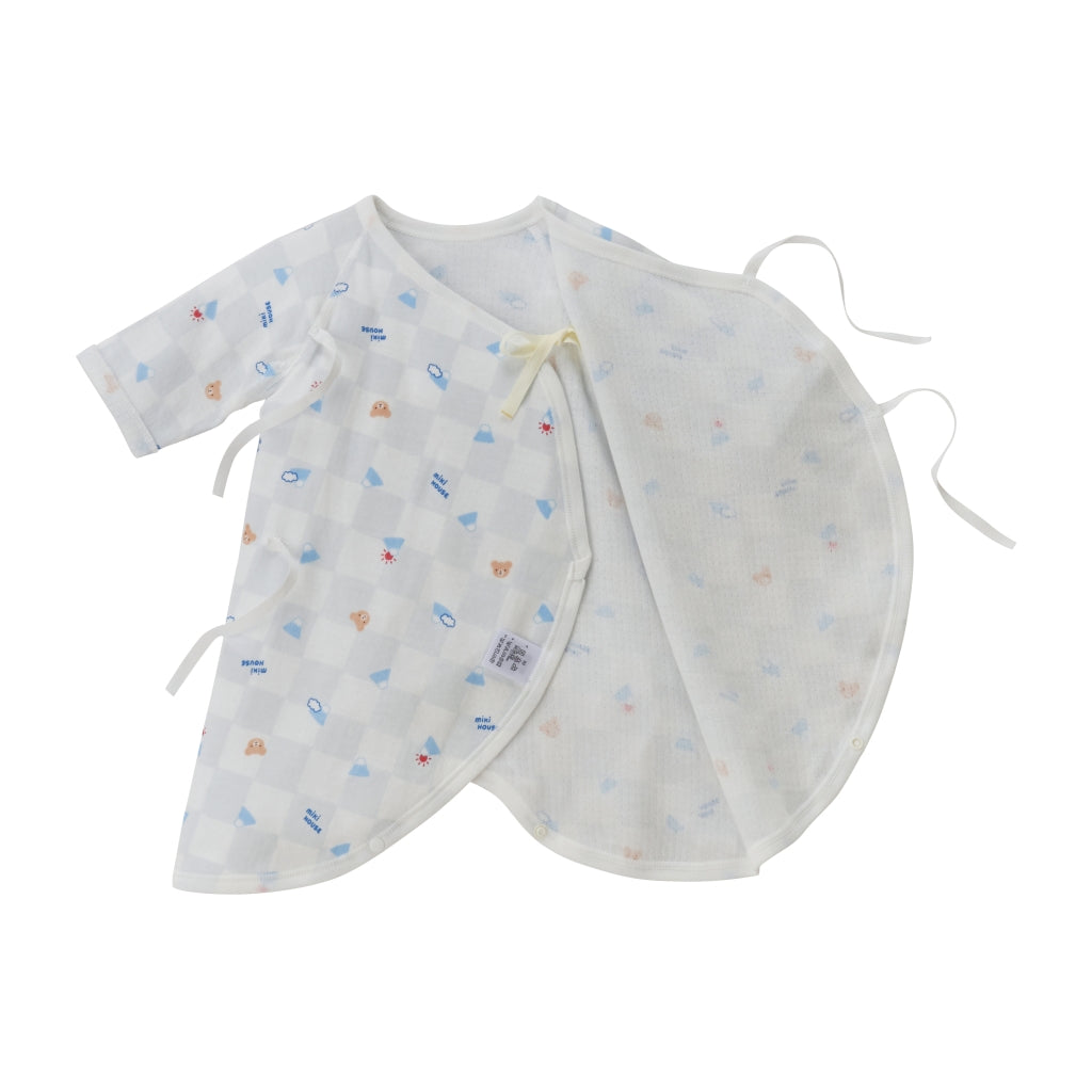HADAGI BODYSUIT IN WHITE PIMA COTTON WITH CLOUD AND SUN PRINT