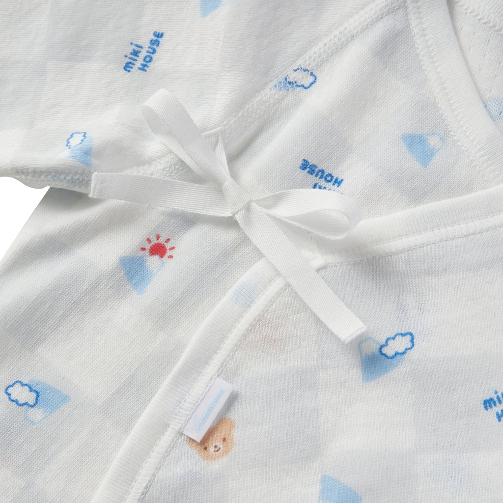 HADAGI BODYSUIT IN WHITE PIMA COTTON WITH CLOUD AND SUN PRINT
