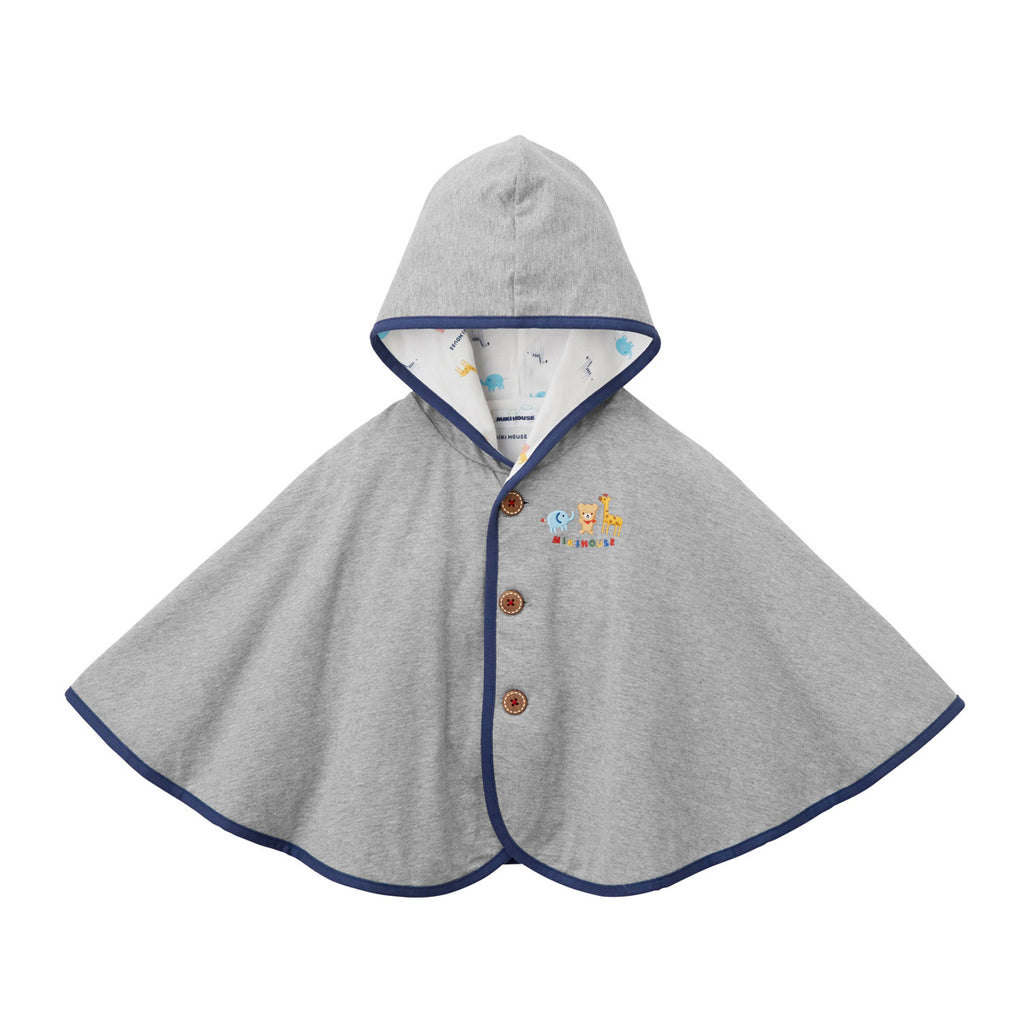 PONCHO EN COTON GRIS