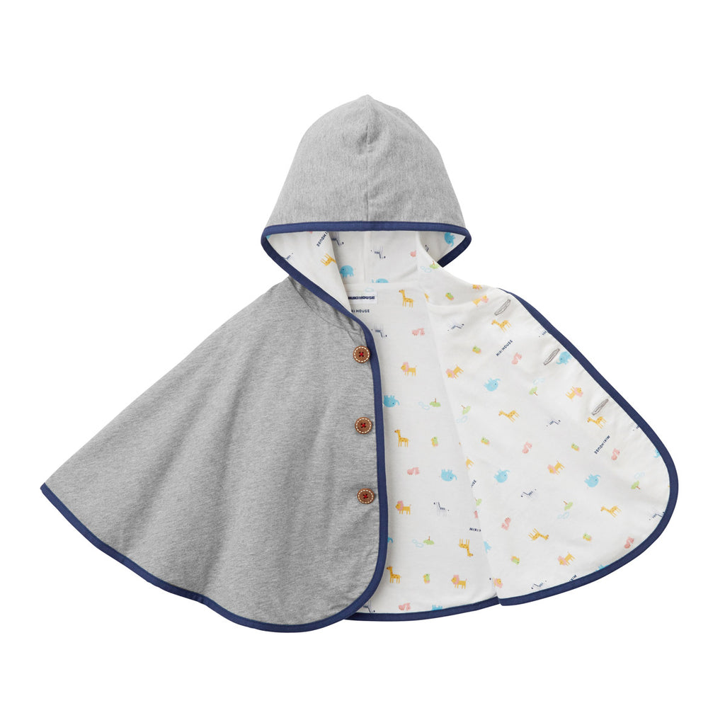 GREY COTTON PONCHO