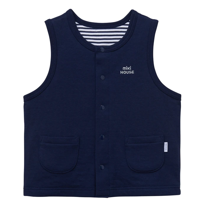 GILET SANS MANCHES BLEU MARINE BÉBÉ MIKI HOUSE