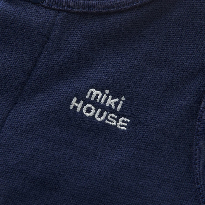 MIKI HOUSE BABY NAVY BLUE SLEEVELESS CARDIGAN