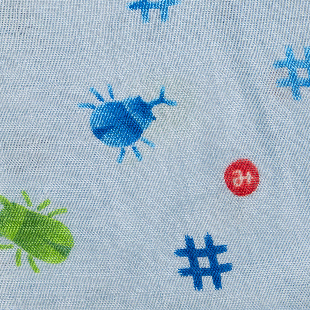 BLUE JINBEI WITH INSECT PATTERNS